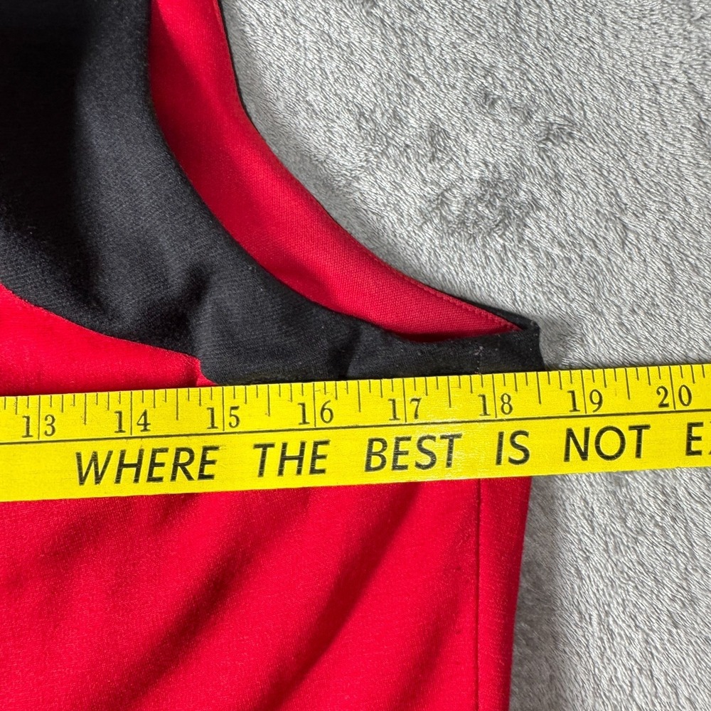 Jessica Simpson Fit & Flare Dress Women's M Red Black Sleeveless Keyhole Back - Picture 7 of 9